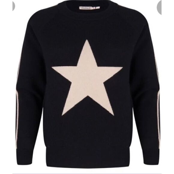 ESQUALO Black Star Women Sweater/Excellent Size M - Picture 1 of 7